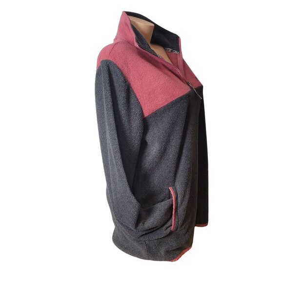 Simply Southern Womens Fleece Pullover Quarter-Zip Colorblock Pink & Gray Size M - Picture 11 of 13